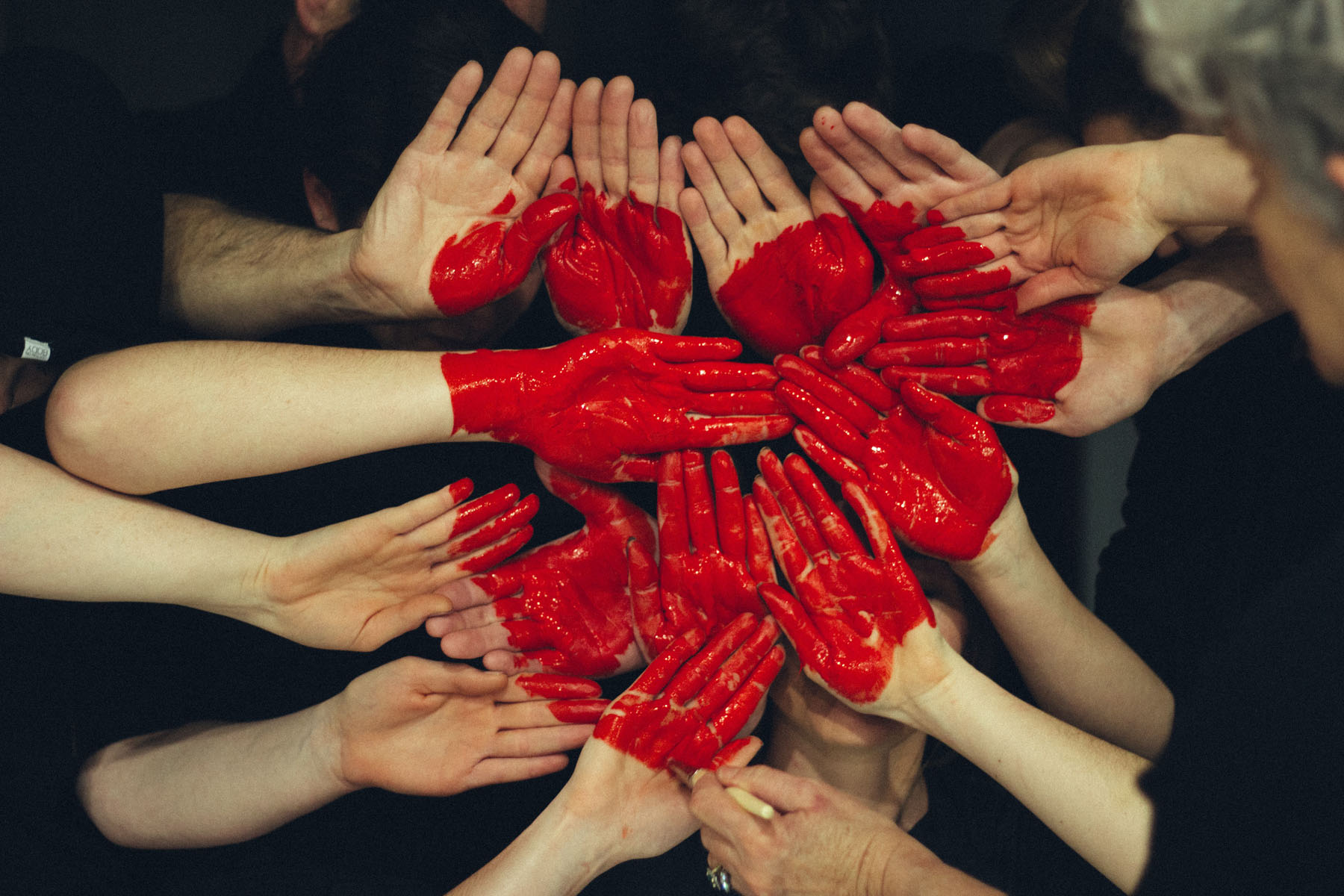 hands with red color